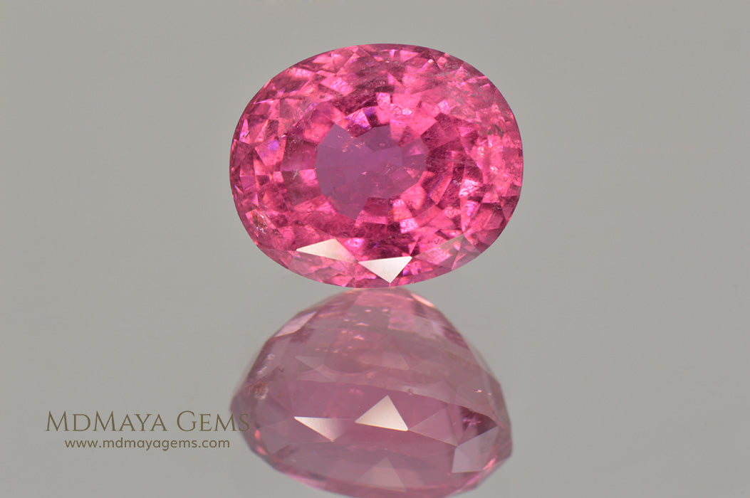 Hot Pink Rubellite Tourmaline Gemstone Oval Cut 4.44 ct