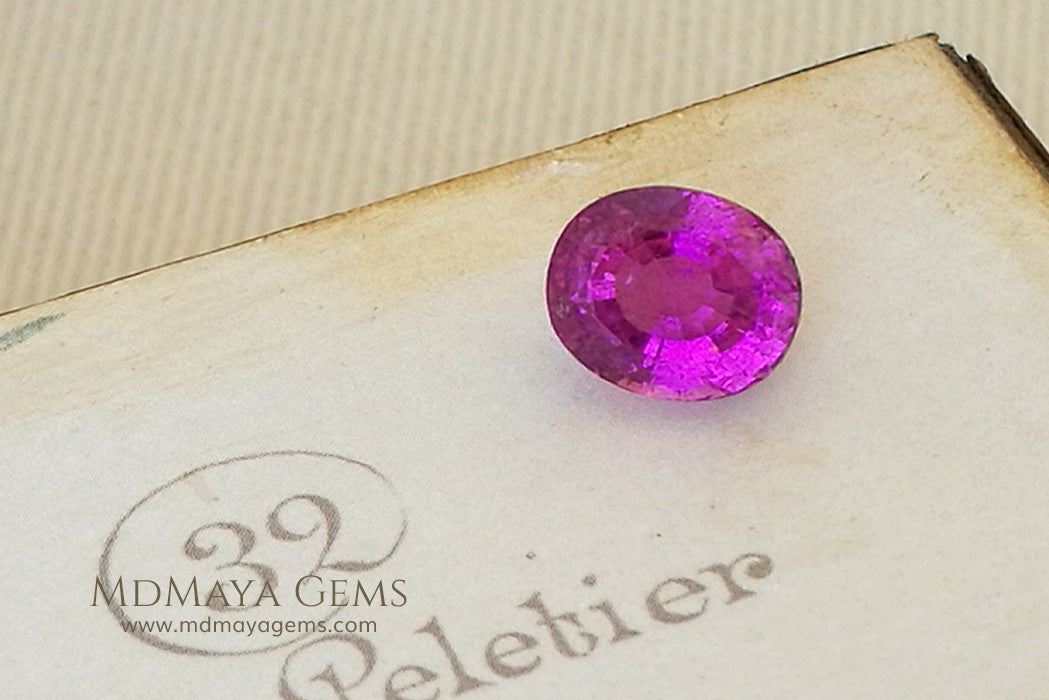 Hot Pink Rubellite Tourmaline Gemstone Oval Cut 4.44 ct