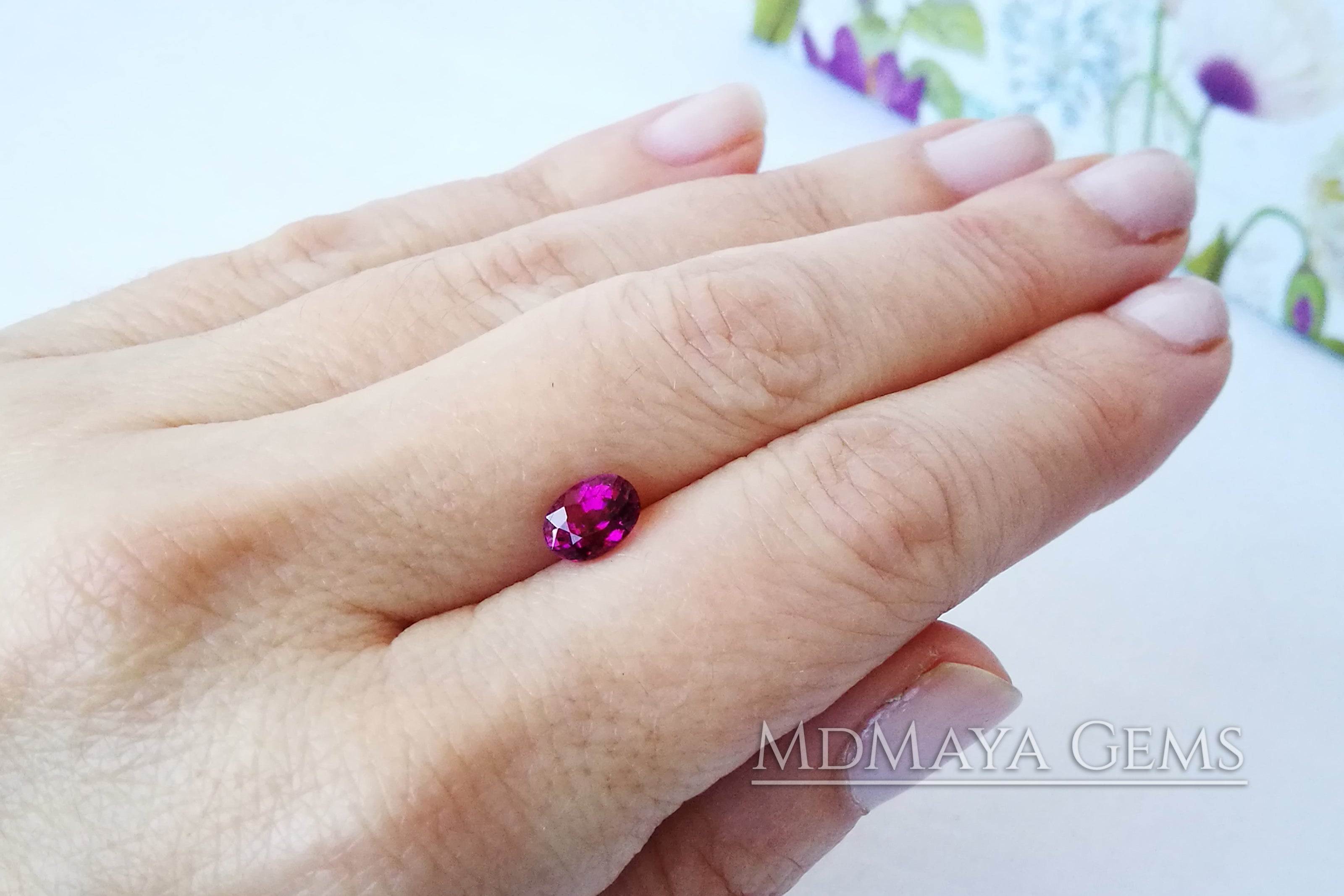 Intense Reddish Purple Rubellite 1.21 ct