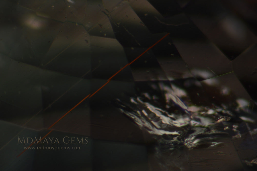 Inclusion in Blue Paraiba Tourmaline Gemstones Pear Cut 3.41 ct 