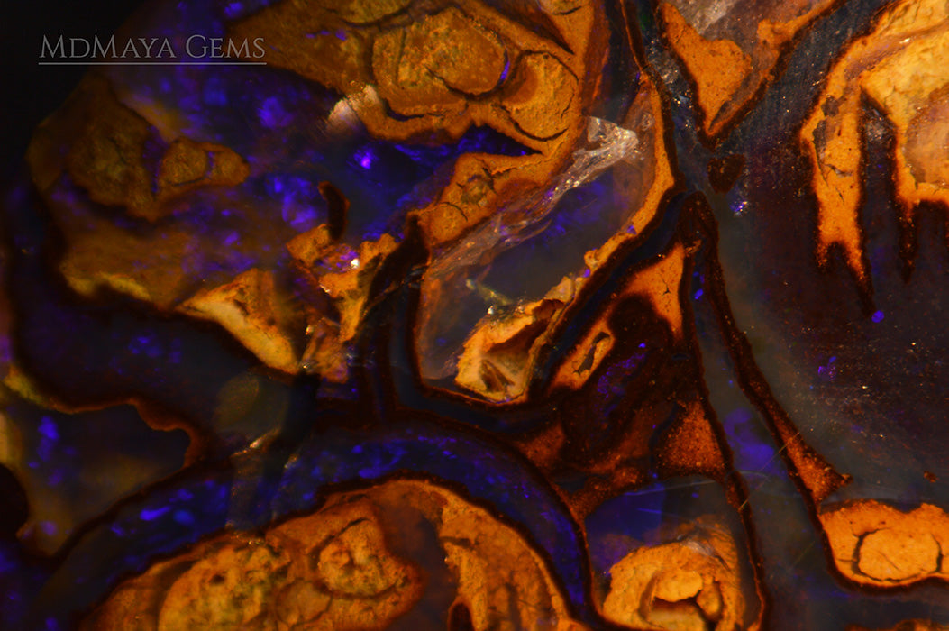 Inclusions in Australian Boulder Opal Cabochon Cut 6.12 ct