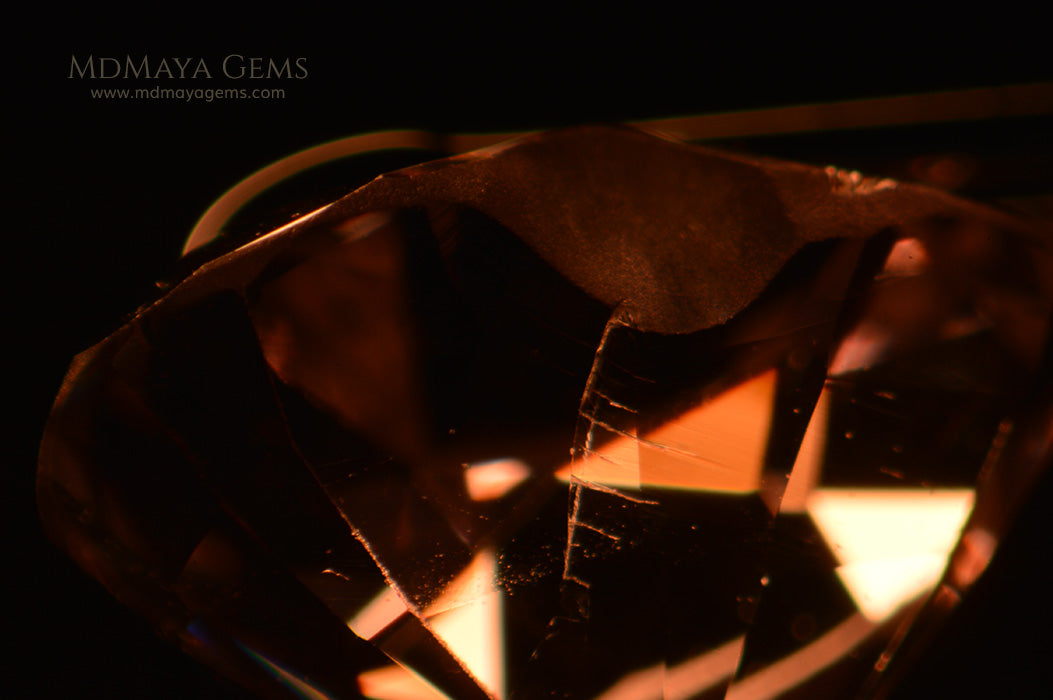 Inclusion in Platinum Light Purple Spinel  3.07 ct pair Heart cut