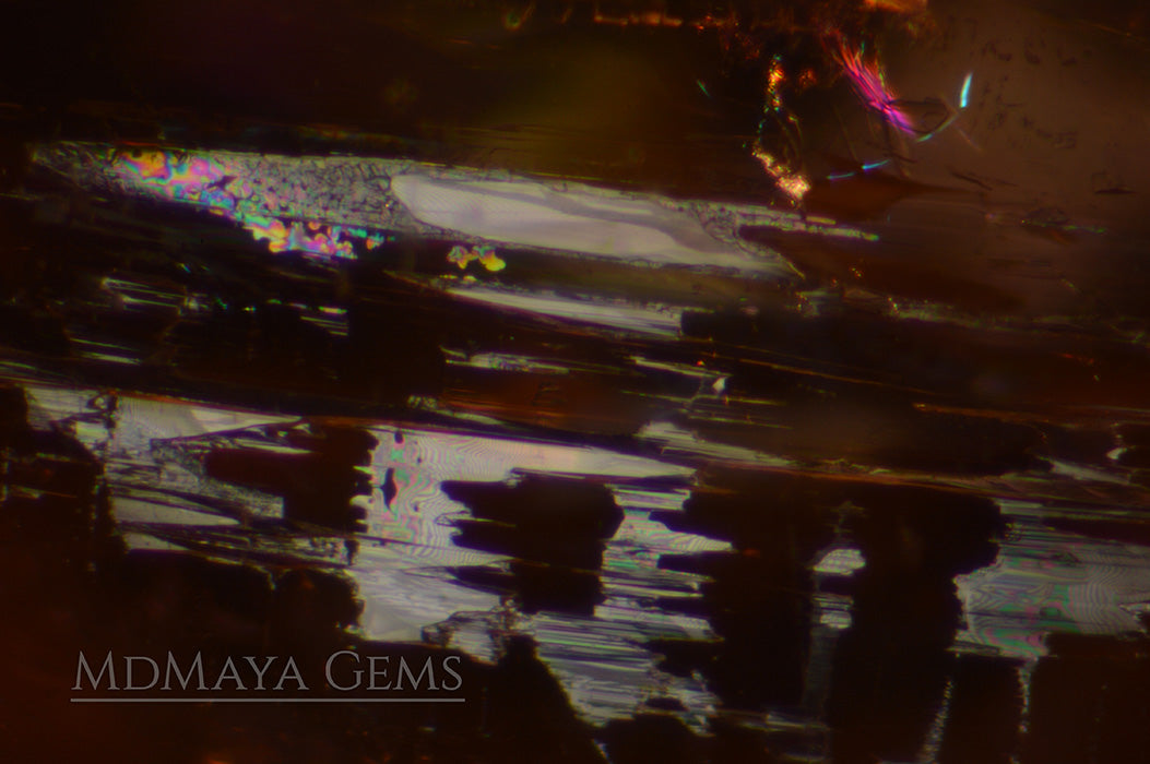 Inclusions in Orange Imperial Topaz Gemstones 5.26 ct Pair