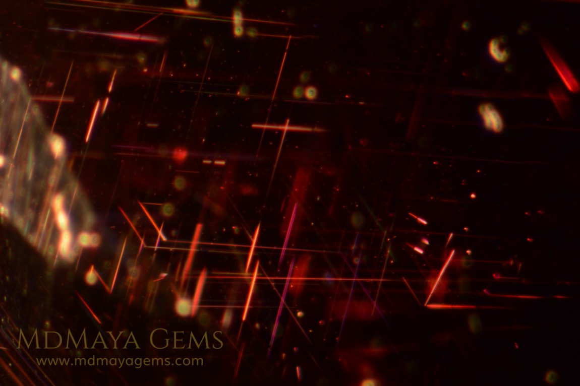 Inclusions in Rhodolite Garnet 2.01 ct