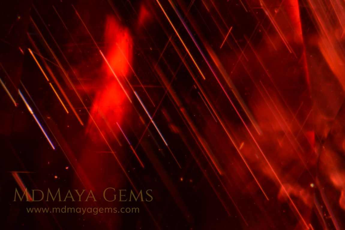 Inclusions in Rhodolite Garnet 2.01 ct