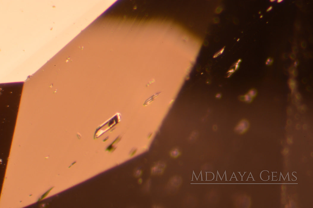 Two-phases inclusions in Natural and Untreated White Topaz 4.26 ct Round Cut