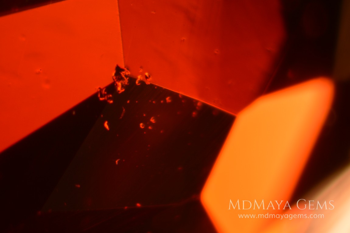 Inclusions in Red Rhodolite Garnet Pair 5.24 ct