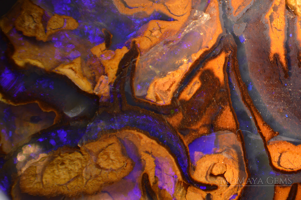 Inclusions in Australian Boulder Opal Cabochon Cut 6.12 ct