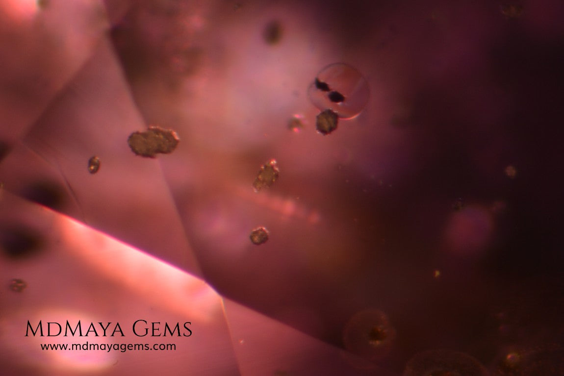 Inclusions in Color Change Sapphire  1.38 ct (Heated)