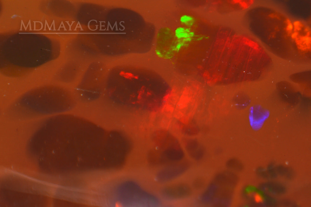 Rare and Stunning Welo Opal 2.49 ct with a honeycomb patter under microscope