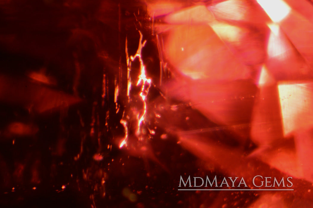 Inclusions in a Natural Purple Pink Rubellite Tourmaline. Oval Cut. 1.70 ct