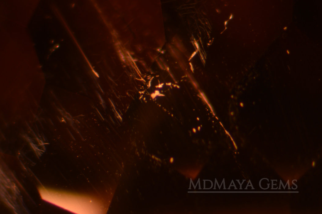 Inclusions in Bicolor Orange Pink Tourmaline from Mozambique, Portuguese Cut. 2.14 ct 