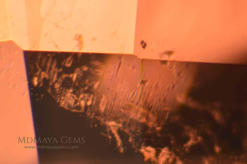 Inclusions in Natural Bi Color African Tourmaline Oval Cut 2.82 ct 