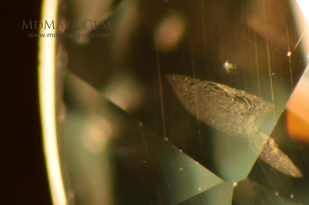 Inclusions in Blue Cambodian Zircon Gemstone 6.59 ct