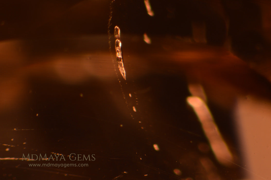 Inclusions in Peach Orange Topaz Gemstone 17.40 ct Pear Cut