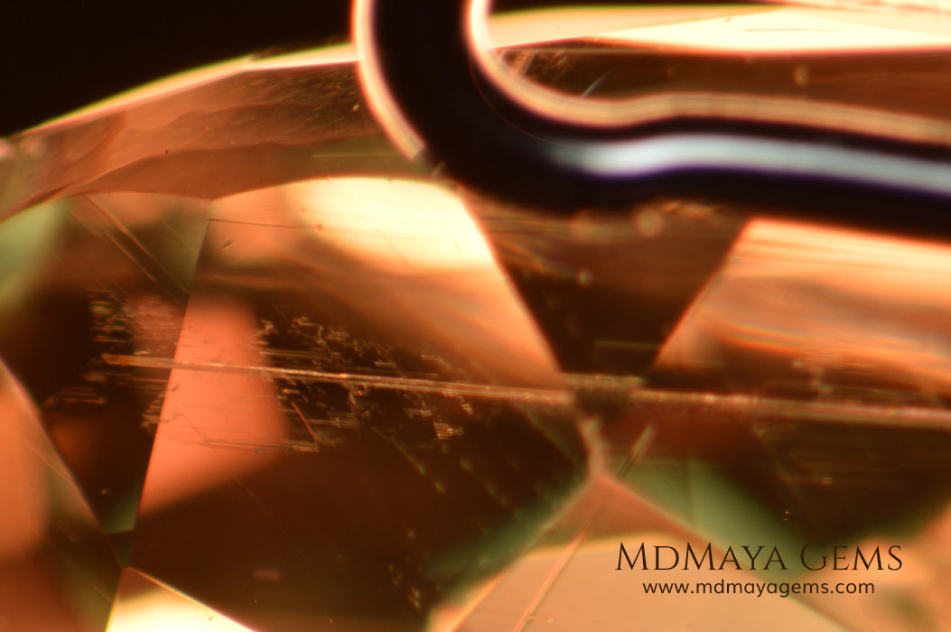 Inclusions in Color Change Diaspore Gemstone 7.68 ct