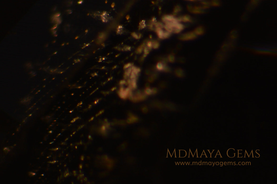 Magnificent Greyish Blue Spinel Cushion Cut 4.80 ct under microscope