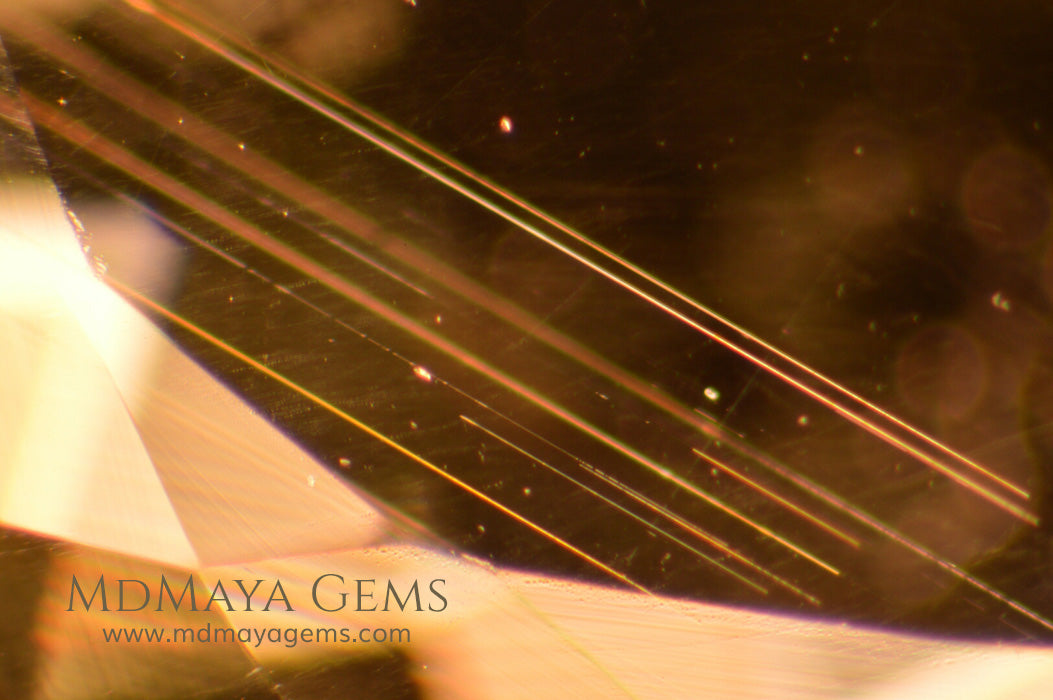 Inclusions in Greenish Yellow Heliodor Gemstone Oval cut 5.53 ct