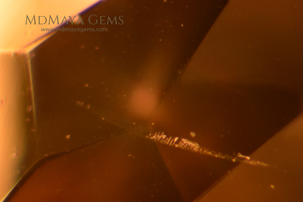 Inclusions in Big and Fantastic Golden Yellow Citrine. Oval Cut. 17.43 ct