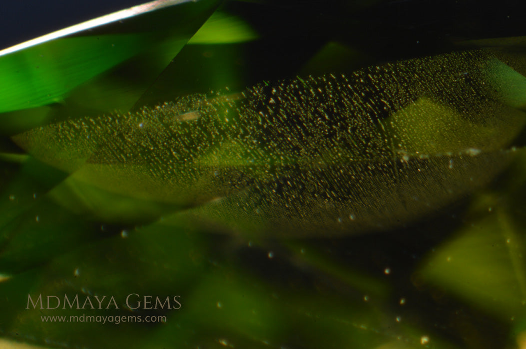 Inclusions in Top Fire Natural Green Peridot Gemstone Pear Cut 7.99 ct