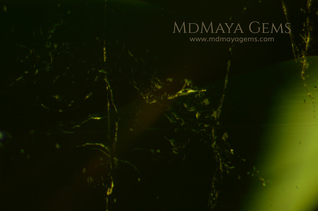 Inclusions i nPair Dark Green Tourmalines Fancy Cut 12.74 ct