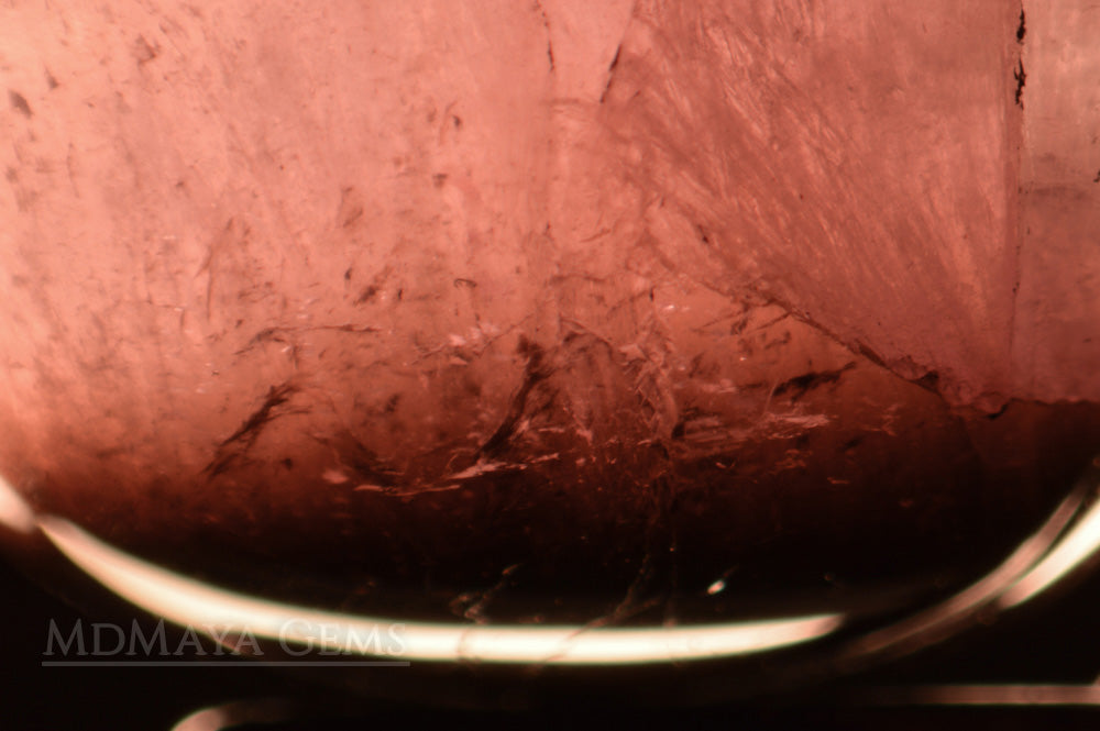 Inclusions in Rare Pink and Black Mushroom Tourmalines 12.95 ct