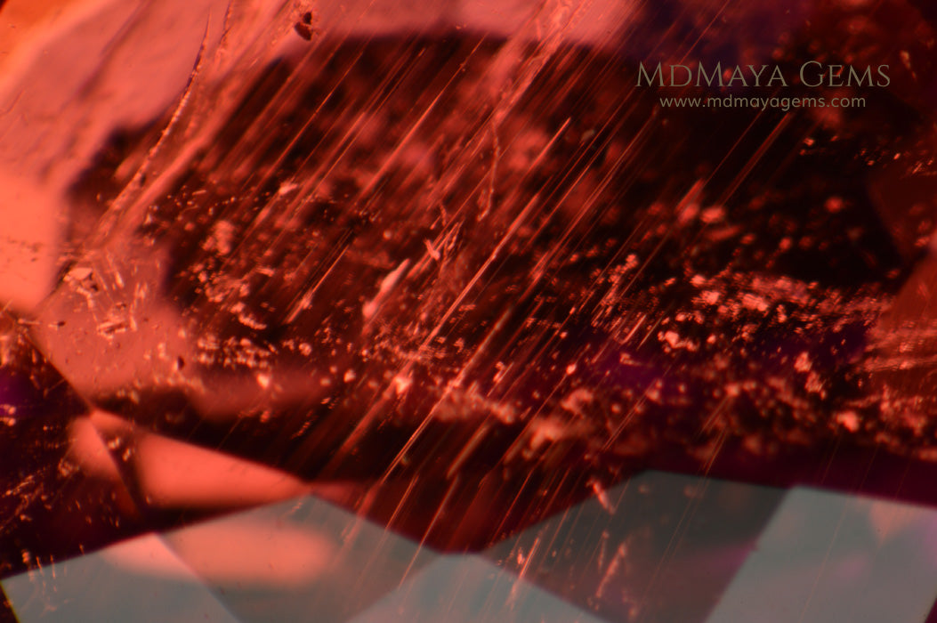 Inclusions in Neon Pink Rubellite Tourmaline from Mozambique Oval Cut 4.14 ct