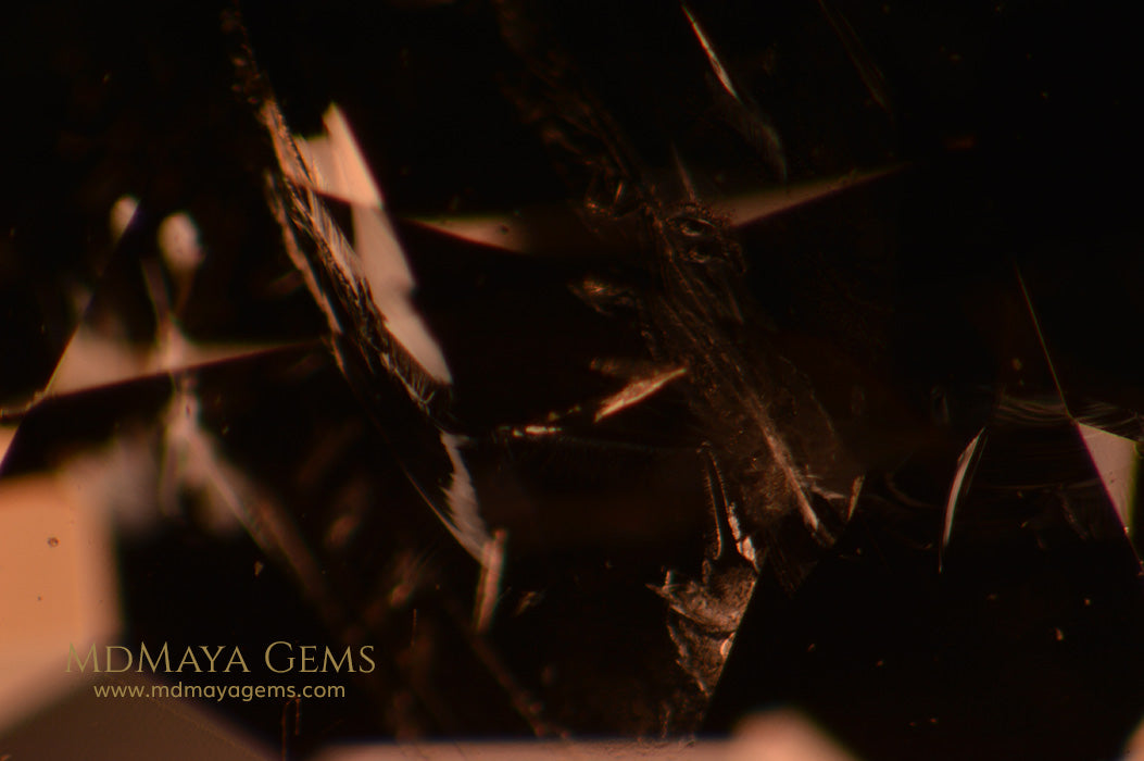 Inclusions in Deep Blue Mogok Spinel Oval cut 6.34 ct 