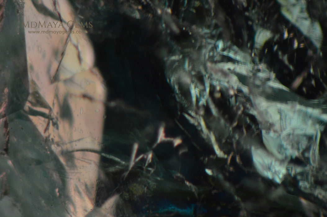 Inclusions in Neon Greenish Blue African Paraiba Tourmaline Oval Cut 2.43 ct 