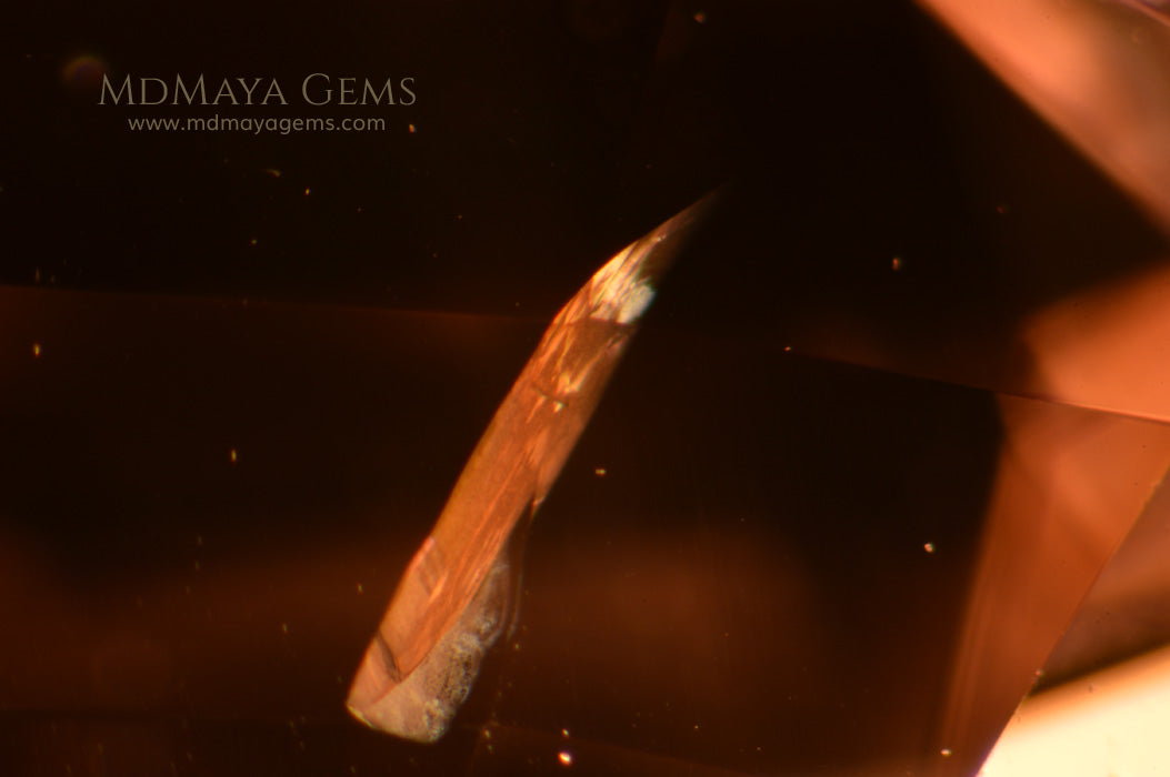 Inclusions in Pink Tourmaline Gemstone Cushion Cut. 4.15 ct