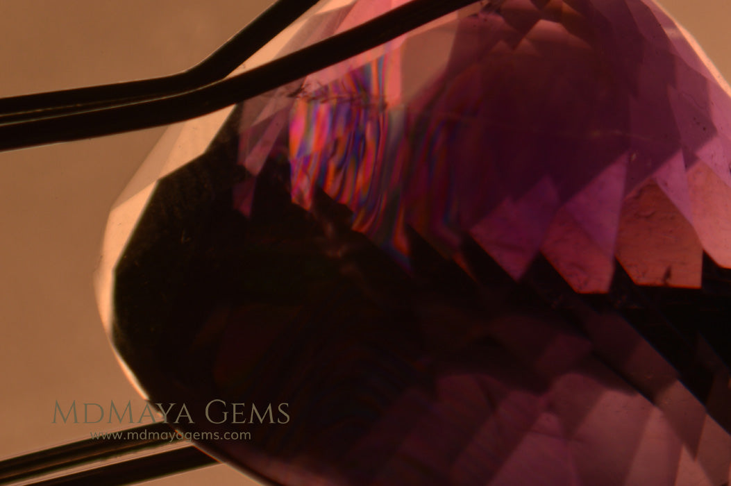 Inclusions in Violetish Purple Amethyst Oval Cut 25.34 ct