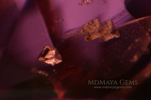 Inclusions in Purple Red Spinel Oval cut 1.66 ct