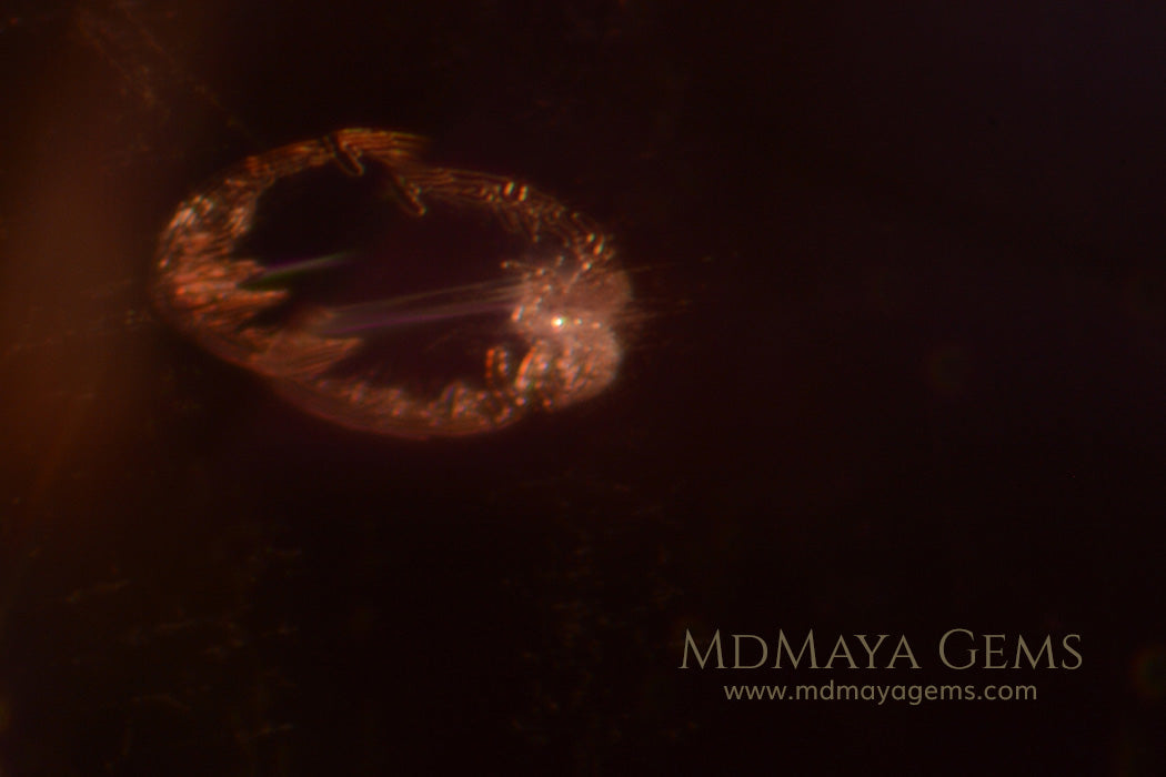 Inclusions in Purple Spinel from Tanzania Oval cut 2.01 ct