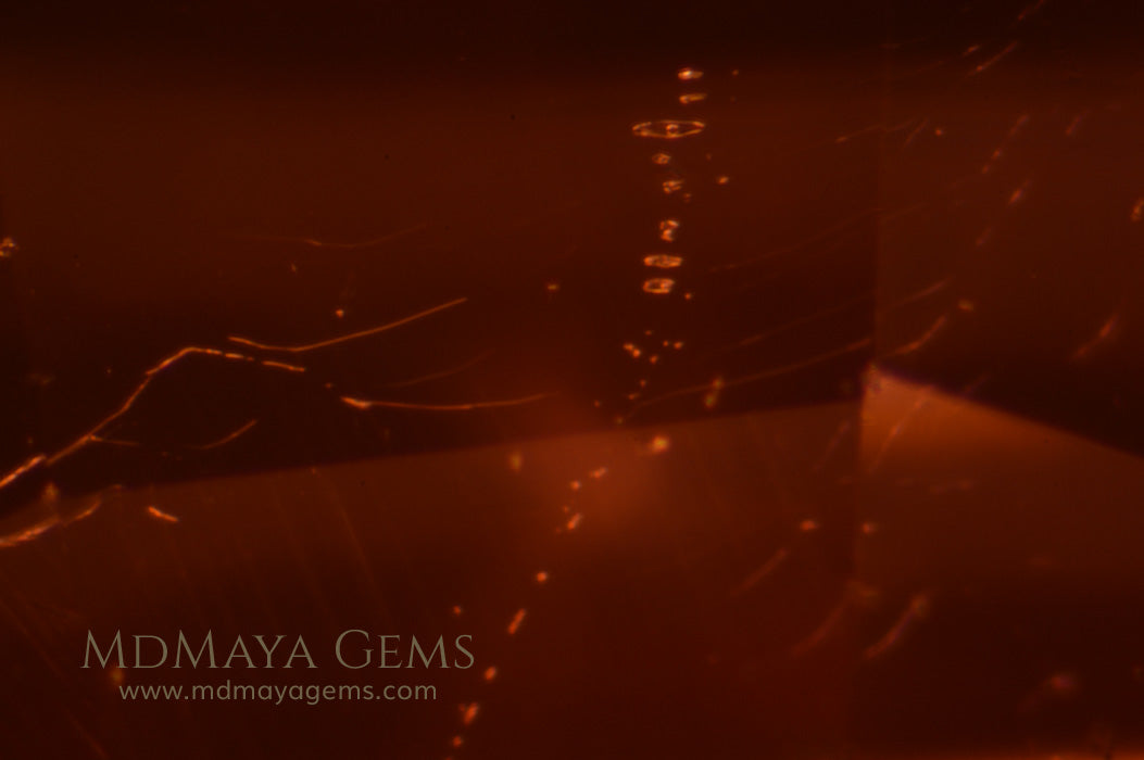 Inclusions in Pink Tourmaline from Mozambique Pear Cut., 5.77 ct