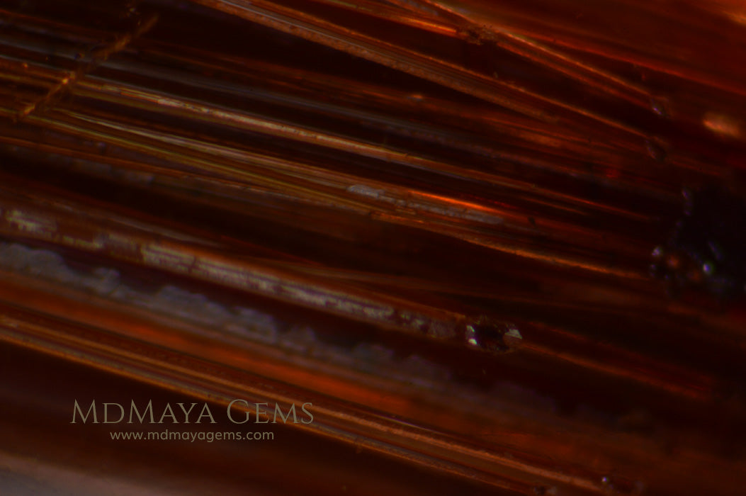 Inclusions in Golden Rutilated Quartz Cabochon Cut 2.16 ct