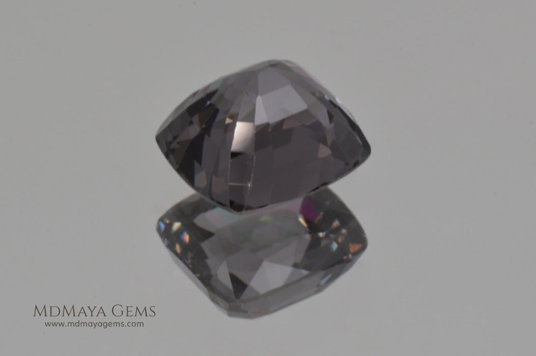 Magnificent Greyish Purple Burmese Spinel Cushion Cut 3.25 ct