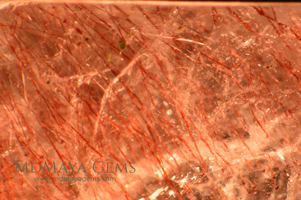 Inclusions in Strawberry Quartz (Quartz with hematite) 3.14 ct