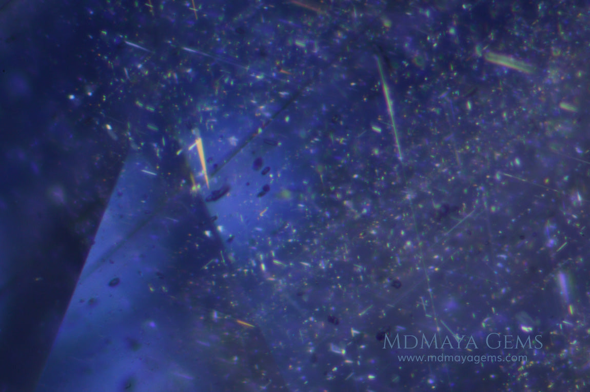 inclusions in untreated sapphire, rutile silk