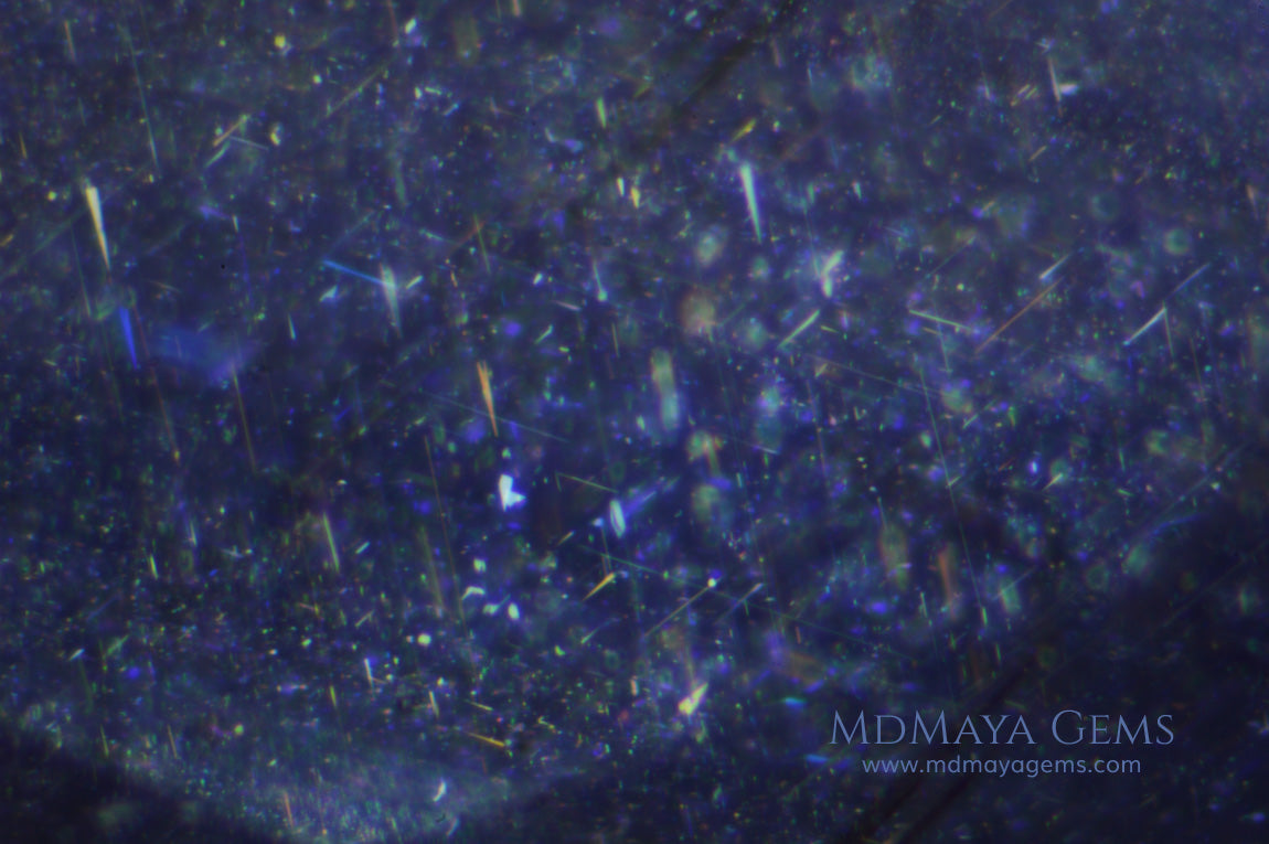 inclusions in untreated sapphire, rutile silk