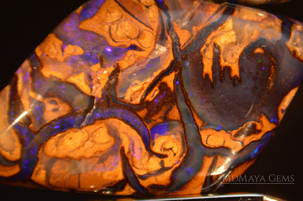 Inclusions in Australian Boulder Opal Cabochon Cut 6.12 ct