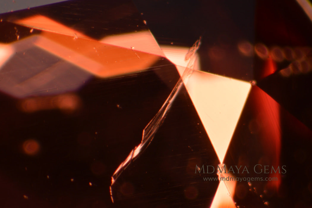 Unheated Orange Red Spinel from Mogok Cushion Cut 2.37 ct