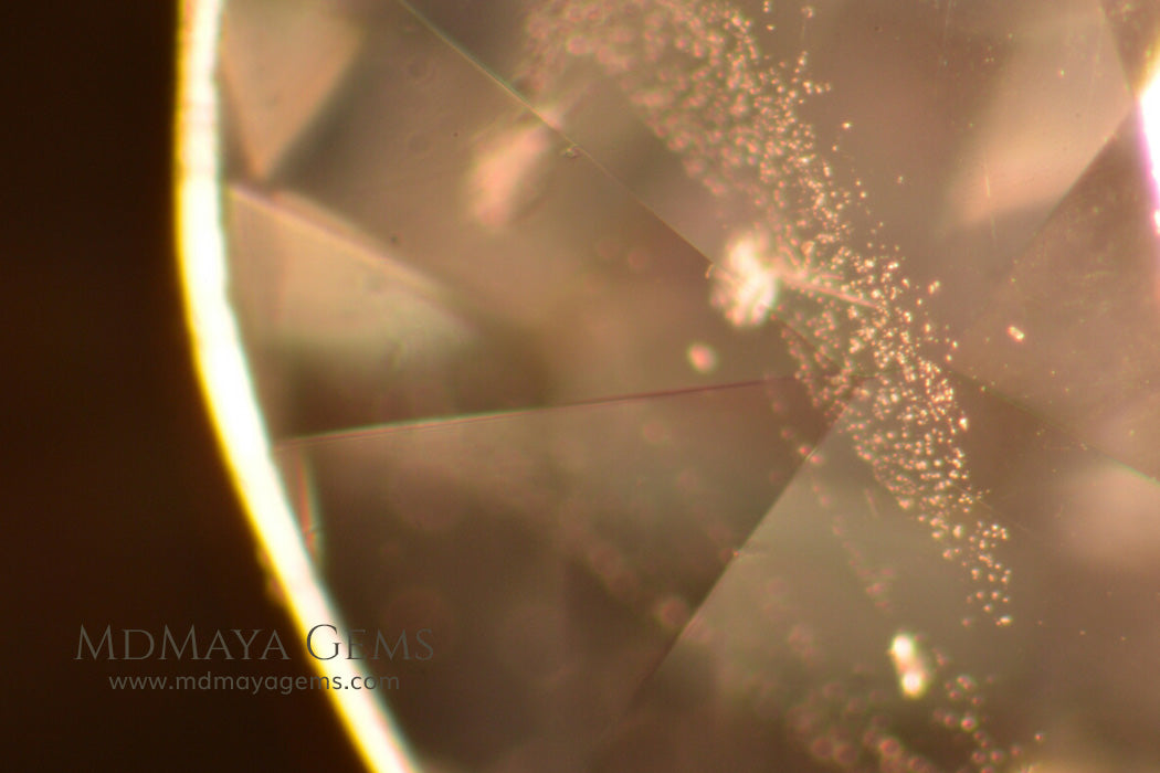 Inclusions in Blue Aquamarine Oval cut 2.98 ct