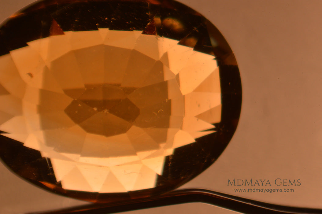 Magnificent Golden Yellow Citrine Checkerboard Oval Cut 6.82 ct
