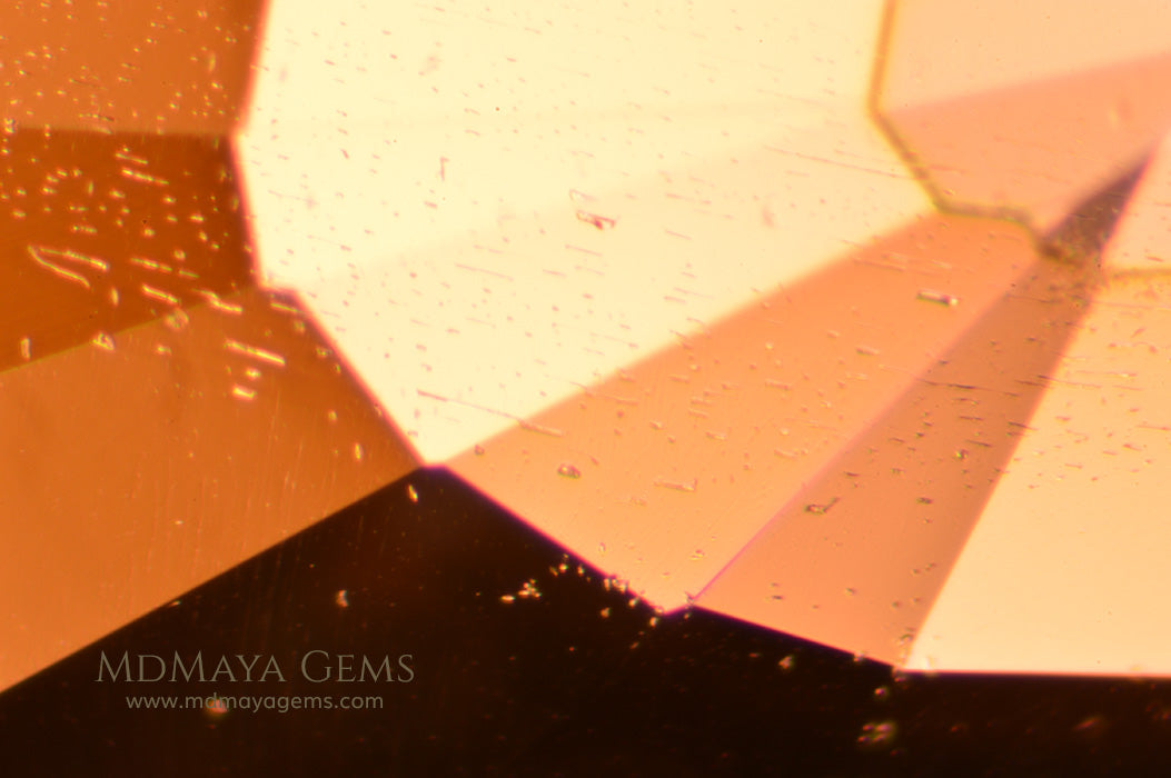 Inclusions in Natural Peach Pink Tourmaline Gemstone Oval Cut 4.40 ct