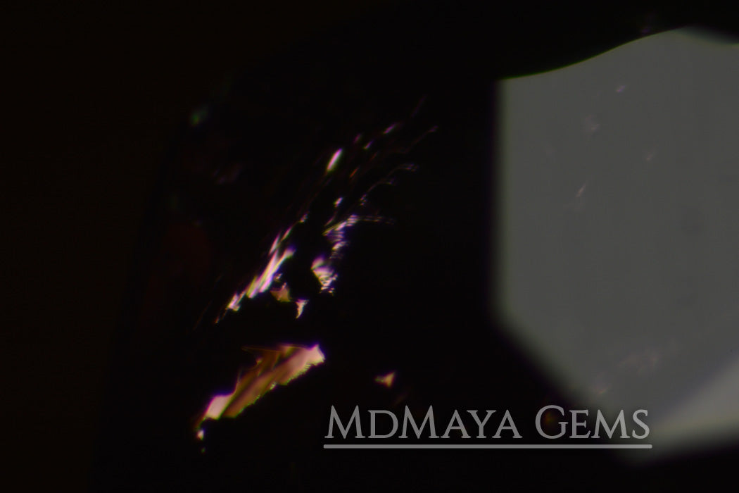 Inclusions in awesome Purplish Red Tourmaline Cushion Cut 2.33 ct