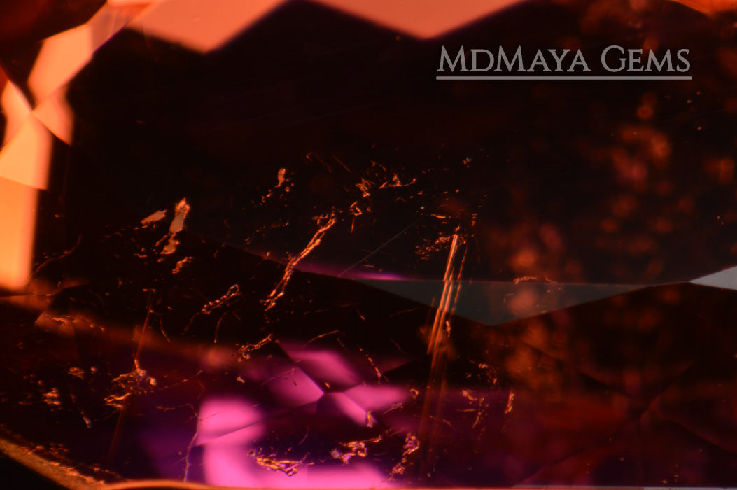 Inclusions in Vivid Purple Red Rubellite Tourmaline Oval Cut 3.69 ct 