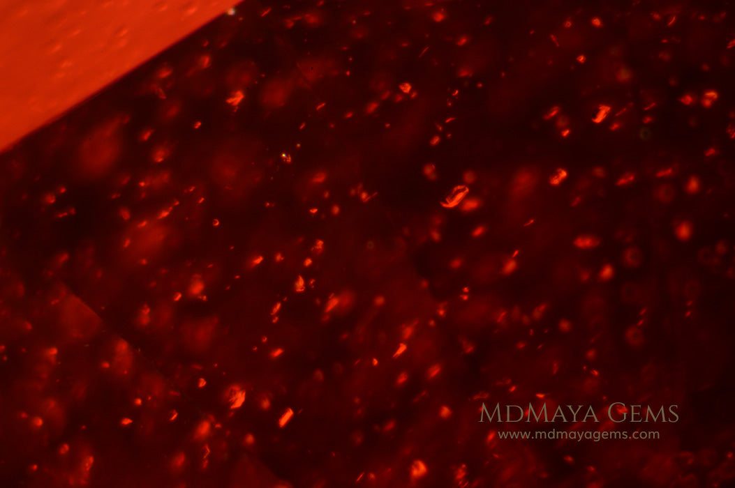 Inclusions in Untreated Rhodolite Garnet Gemstone 11.03 ct Oval Cut