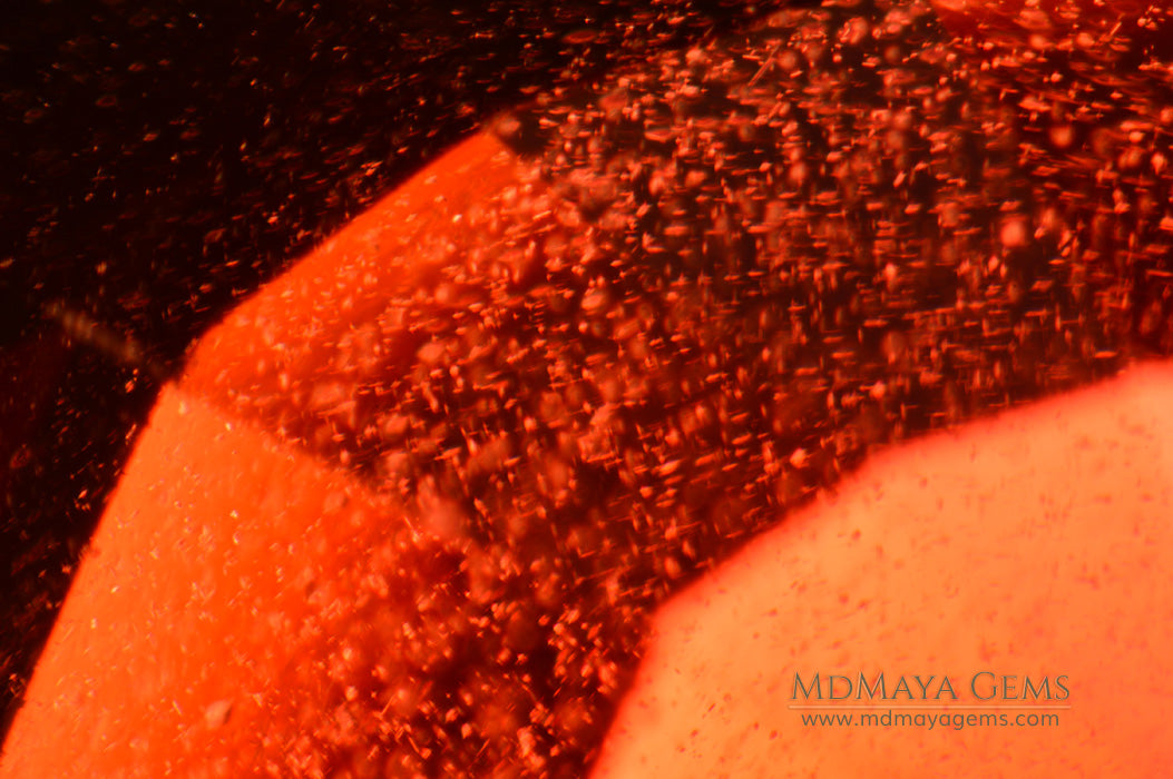 Inclusions in Untreated Rhodolite Garnet Gemstone 11.03 ct Oval Cut