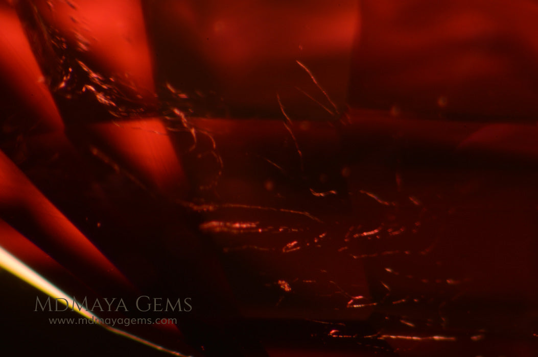 inclusions in Natural Rubellite Tourmaline Oval Cut 5.15 ct