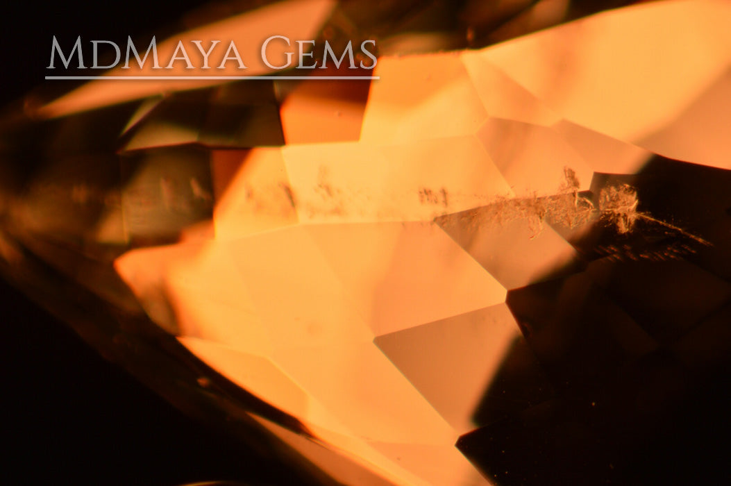 Inclusions in very Light Blue Aquamarine. Pear Cut. 2.96 ct